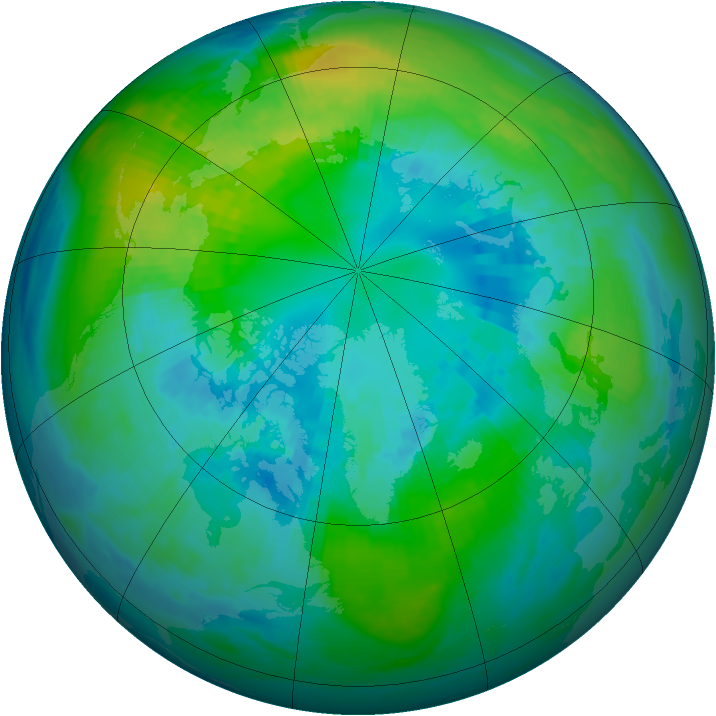 Arctic ozone map for 13 October 1984
